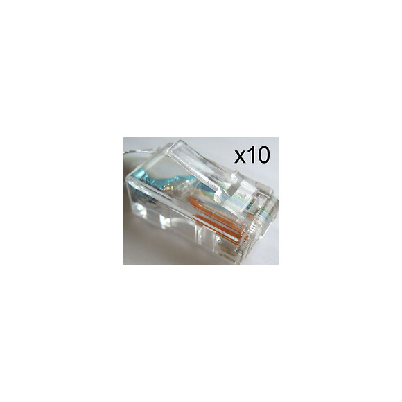 Fiche -lot de 10- RJ45mâle à sertir contacts dorés