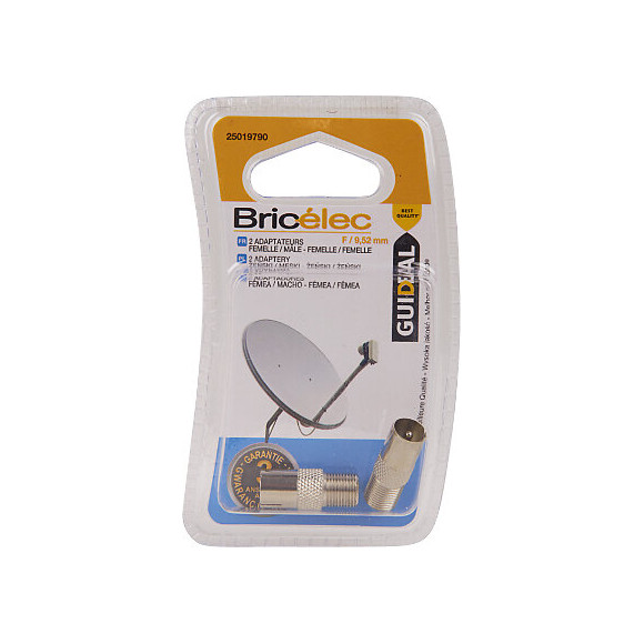 Adaptateur -lot de 2- F-9.52mm femelle-mâle et femelle-femelle