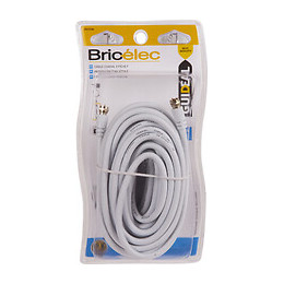 Câble TV satellite coaxial fiches F mâle-mâle 10m