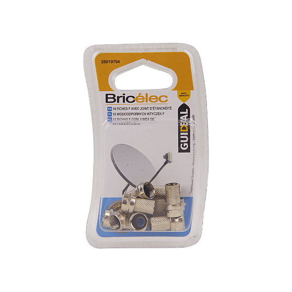 Fiche TV -lot de 10- SAT F mâle à joint torique