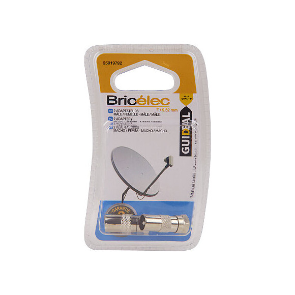Adaptateur -lot de 2- F-9.52mm mâle-mâle et mâle-femelle