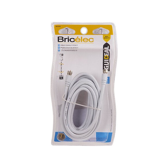 Câble TV satellite coaxial fiches F mâle-mâle 5m