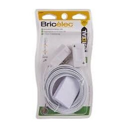 Rallonge téléphonique PTT 8 plots mâle-femelle 10m - blanche