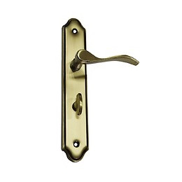 Ensemble poignées de porte Dorine serrure avec trou de condamnation