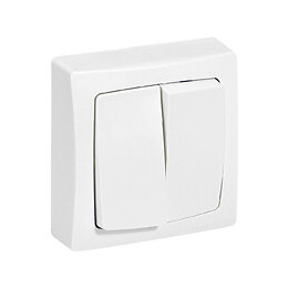 Double interrupteur ou va-et-vient Appareillage Saillie - blanc