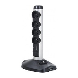 Rallonge multiprise verticale Wi-Fi - 4x2P+T + 2xRJ45 + parafoudre