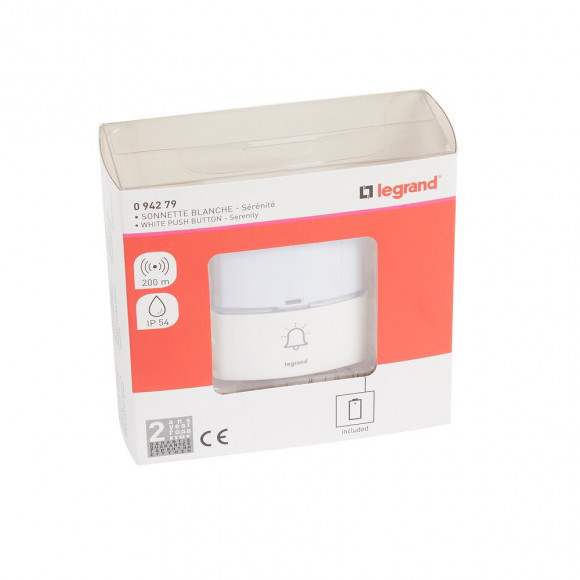 Sonnette IP54 pour kit carillon Sérénité - blanc