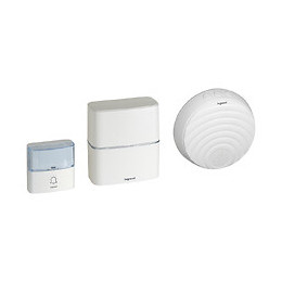 Kit carillon radio sans fil Sérénité double à piles - blanc