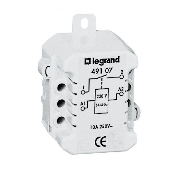 Télérupteur à encastrer unipolaire silencieux 10A 230V