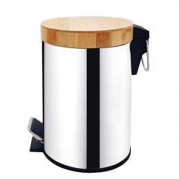 POUBELLE BAMBOU INOX 5L