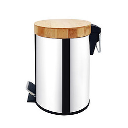 POUBELLE BAMBOU INOX 5L