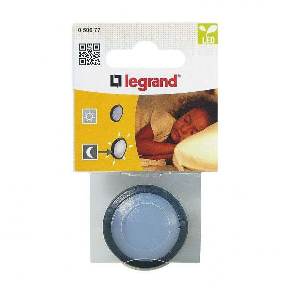 Veilleuse crépusculaire automatique avec LED et fiche 2P 10A - noir