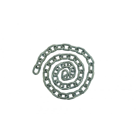 Chaîne droite soudée maillon long acier zingué D. 6 mm L. 5 m