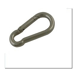 2 mousquetons pompier acier zingué D. 6 mm L. 60 mm.