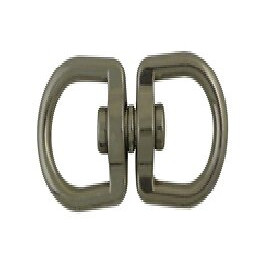 2 émerillons à ?il double zamak nickelé D. ?il 25 mm.