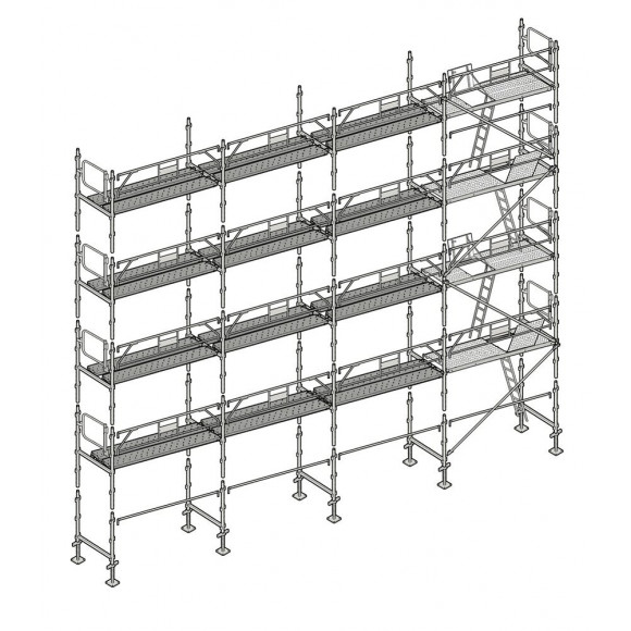 Echafaudage Façadier 130 M² Gardes Corps Planchers Agp130