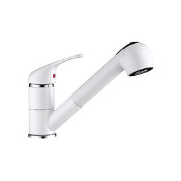 Mitigeur d'évier + douchette FLAVIO blanc