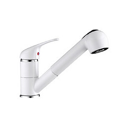 Mitigeur d'évier + douchette FLAVIO blanc