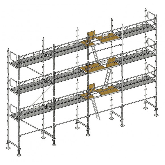 Echafaudage Façadier 104 M² Gardes Corps Planchers Agp104