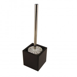 Pot avec balai pour wc en MDF coloris chocolat