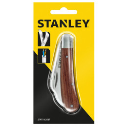 Couteau d'électricien STANLEY a 2 lames - manche bois