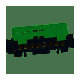 Bornier de neutre - 8 bornes pour câble 1.5mm2 à 16mm2 - bleu