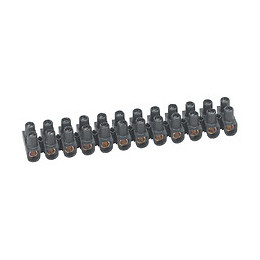 Borne de raccordement Nylbloc 12 plots de 25mm2 - 101A - noir