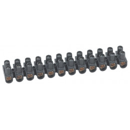 Borne de raccordement Nylbloc 12 plots de 25mm2 - 101A - noir