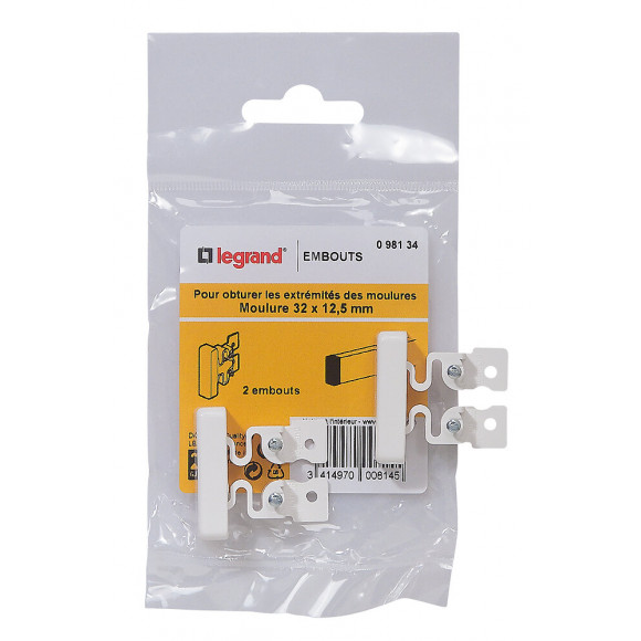 Lot de 2 embouts pour moulure 32x12.5mm