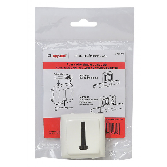 Prise téléphone pour moulure Appareillage Saillie - 8 contacts en T