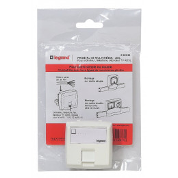 Prise RJ 45 multimédia pour moulure Appareillage Saillie - Blanc