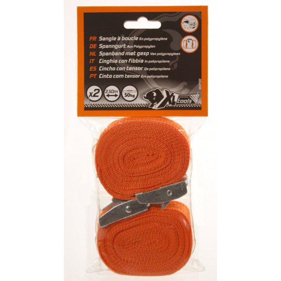 Lot de 2 sangles 25mm à boucle autobloquante. 2,50m  XLPTOOLS