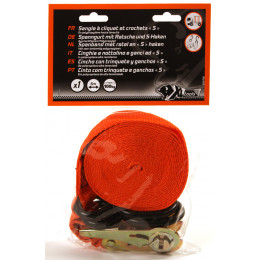 Sangle 25mm à cliquet. 2 crochets S. 5m  XLPTOOLS