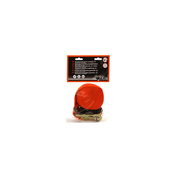 Sangle 25mm à cliquet. 2 crochets S. 5m  XLPTOOLS