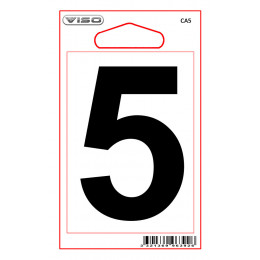 Chiffre 5 adhésif hauteur 80 mm.