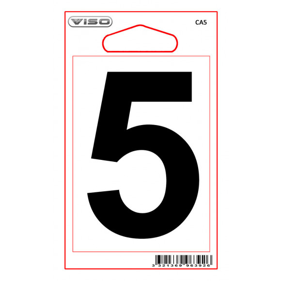 Chiffre 5 adhésif hauteur 80 mm.