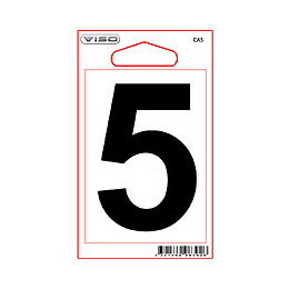 Chiffre 5 adhésif hauteur 80 mm.