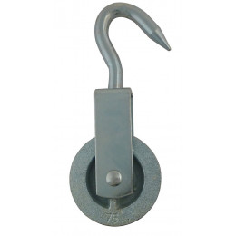 Poulie de hissage à crochet acier galvanisé galet fonte