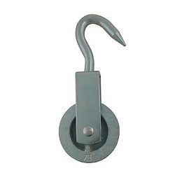 Poulie de hissage à crochet acier galvanisé galet fonte