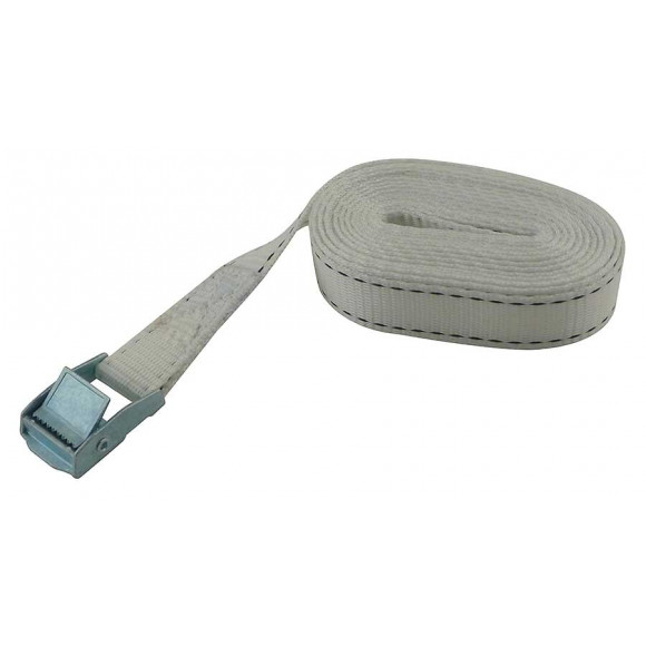 Sangles montées boucle zamak - blanc + fil noir - TMU 100kg