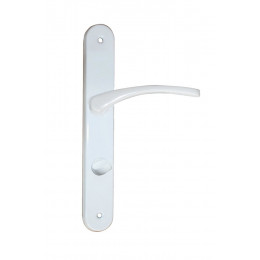 Ensemble poignées de porte en alu champagne serrure avec trou cylindre