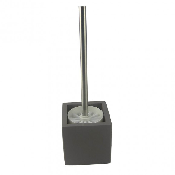 Pot avec balai en MDF coloris gris