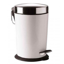 Poubelle salle de bains  chromé/blanc 3L