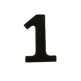 Chiffre 1 adhésif en zamak noir 80mm