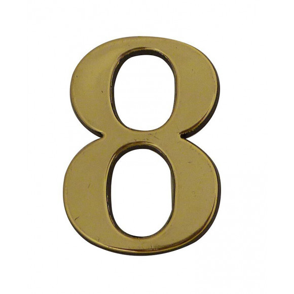 Chiffre 8 adhésif en plastique doré 40mm
