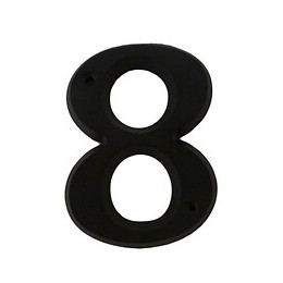 Chiffre 8 adhésif en zamak noir 80mm
