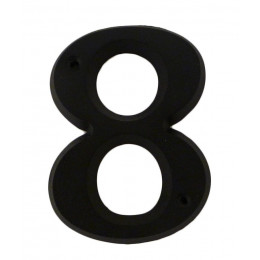Chiffre 8 adhésif en zamak noir 80mm