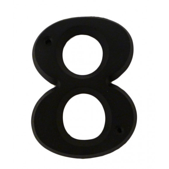 Chiffre 8 adhésif en zamak noir 80mm