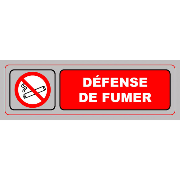 Panneau DEFENSE DE FUMER 170X50 mm VISO