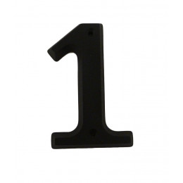 Chiffre 1 adhésif en zamak noir 80mm